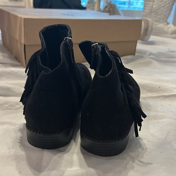 It’s suede black booties with fringe - Picture 2 of 2